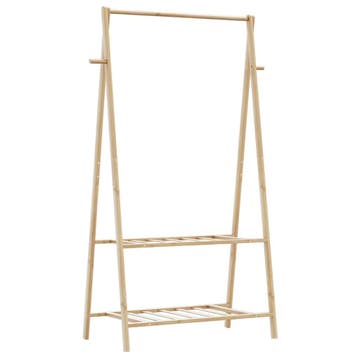 vidaXL Kledingrek met schappen 96x45,5x150,5 cm bamboe, Verzenden