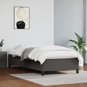 vidaXL Bedframe kunstleer grijs 90x200 cm, Verzenden, Nieuw