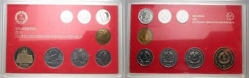 1 Pfennig 5 Mark, 8,86 Mark 1983 Kursmuntset duitse Demok..., Verzenden