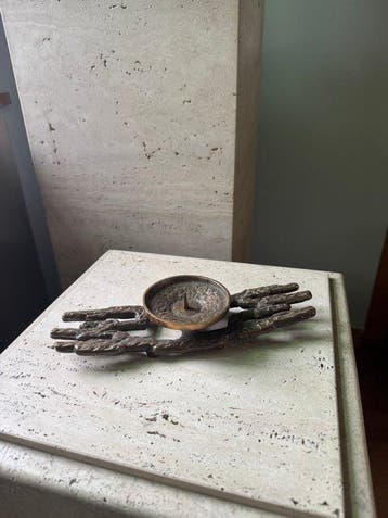 Kaarsenhouder - Brons - Brutalist Modernist