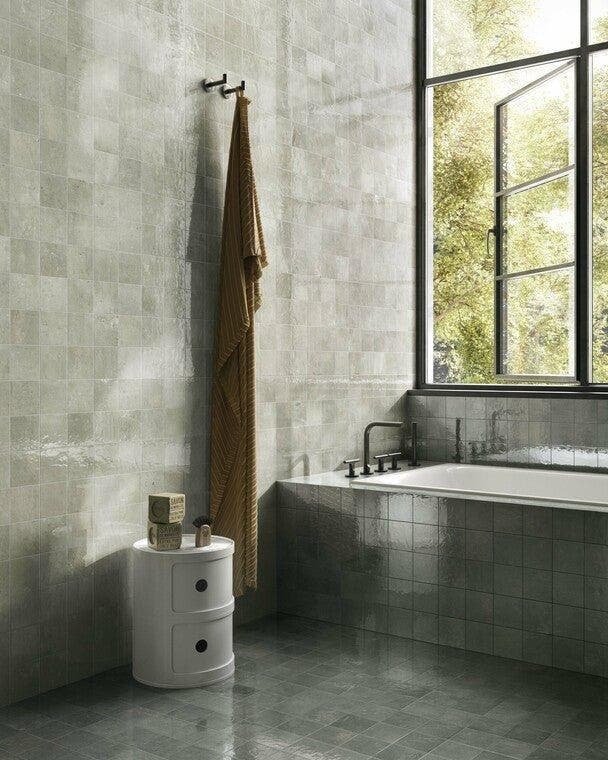 Wandtegel Arcadia Sartoria Green Groen Glans 13x13, Bricolage & Construction, Dalles & Carrelages, Enlèvement ou Envoi