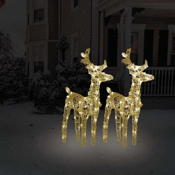vidaXL Kerstrendieren 2 st 80 LEDs acryl warmwit, Verzenden, Nieuw