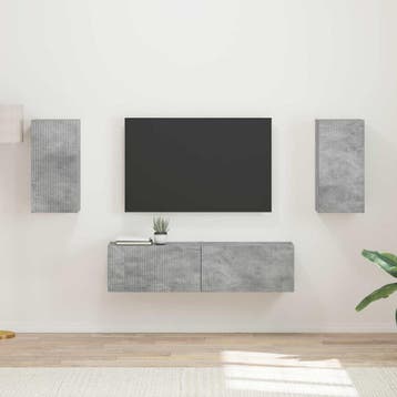 vidaXL Tv-meubelset 4 st Beton Grijs Bewerkt hout, Verzenden