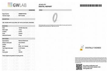 Zonder minimumprijs - Ring - 14 karaat Witgoud - 2.19ct. tw., Nieuw