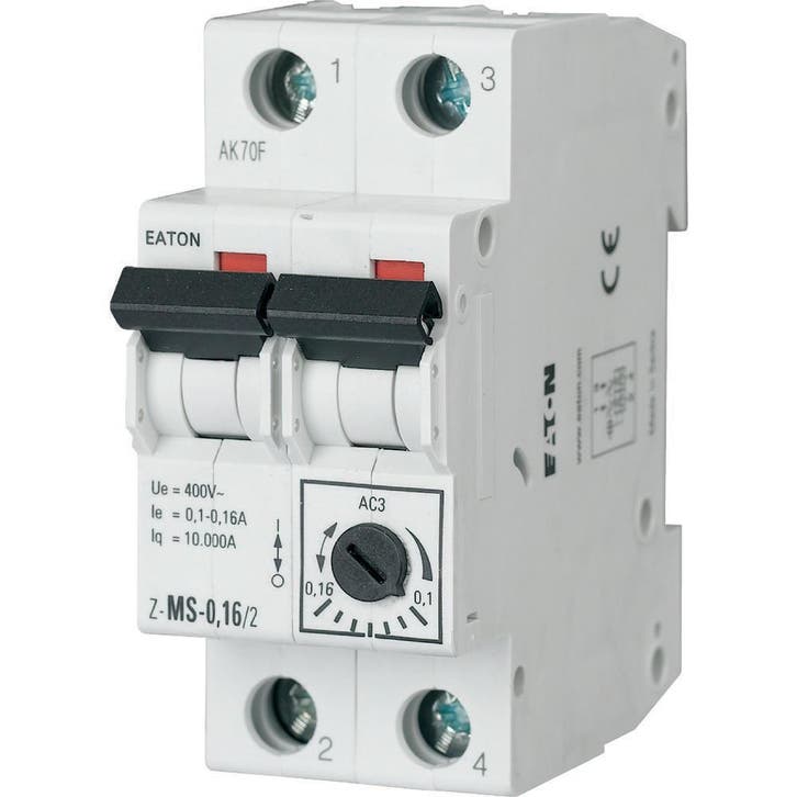 Eaton motorbeveiligingsschakelaar 0,25-0,4A 2P Z-MS-0,40/2 -, Doe-het-zelf en Bouw, Elektriciteit en Kabels, Verzenden