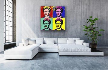 EMIR BERCUTTE - FRIDA KAHLO BY ANDY WARHOL - Toile L -, Antiek en Kunst