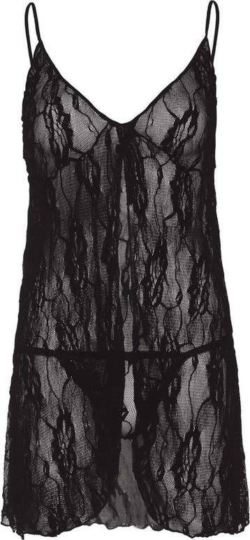 Sexy Lingerie Romantische kanten babydoll met bijpassende..., Verzenden