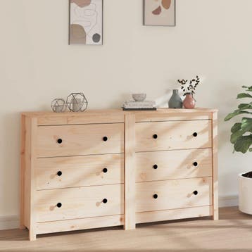 vidaXL Dressoir 140x35x80 cm massief grenenhout, Huis en Inrichting, Kasten | Dressoirs, Verzenden, Nieuw