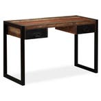 vidaXL Bureau met 2 lades 120x50x76 cm massief gerecycled, Verzenden