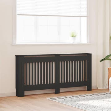 vidaXL Radiator Cover 2 st Zwart 172 x 19 x 81,5 cm Bewerkt, Verzenden