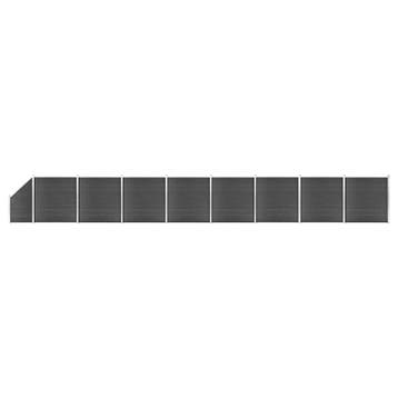 vidaXL Schuttingpanelenset 1484x(105-186) cm HKC zwart, Verzenden, Nieuw