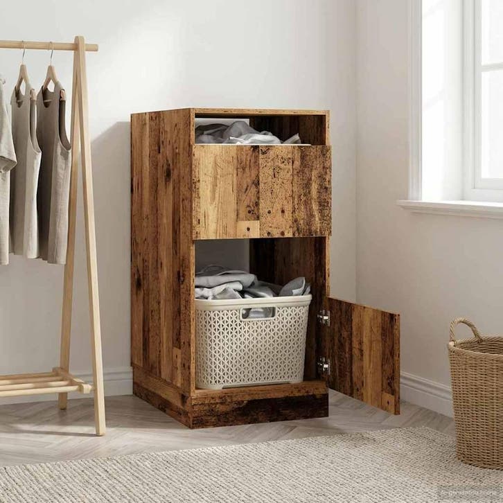 vidaXL Wasrek met opslag Oudhout 50 x 68 x 102 cm Bewerkt, Huis en Inrichting, Kasten | Overige, Nieuw, Verzenden