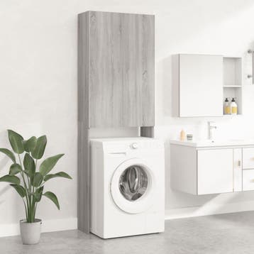 vidaXL Wasmachinekast 64x25,5x190 cm grijs sonoma, Verzenden, Nieuw
