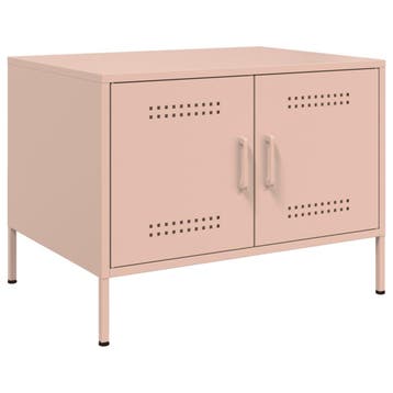 vidaXL Salontafel 68x50x50,5 cm staal roze, Verzenden, Nieuw