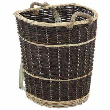 vidaXL Houtmand met draagriemen 44,5x37x50 cm natuurlijk, Tuin en Terras, Verzenden
