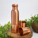 Puur koperen set van fles sequence ± 950 ml met 2 rechte, Ophalen of Verzenden, Nieuw