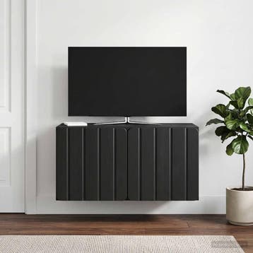 vidaXL Wandmontage TV-kast Zwart 59,5 x 31 x 30 cm Bewerkt, Huis en Inrichting, Verzenden, Nieuw