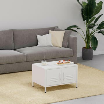 Lendo Online Table basse 68x50x44 cm Métal Blanc, Huis en Inrichting, Nieuw