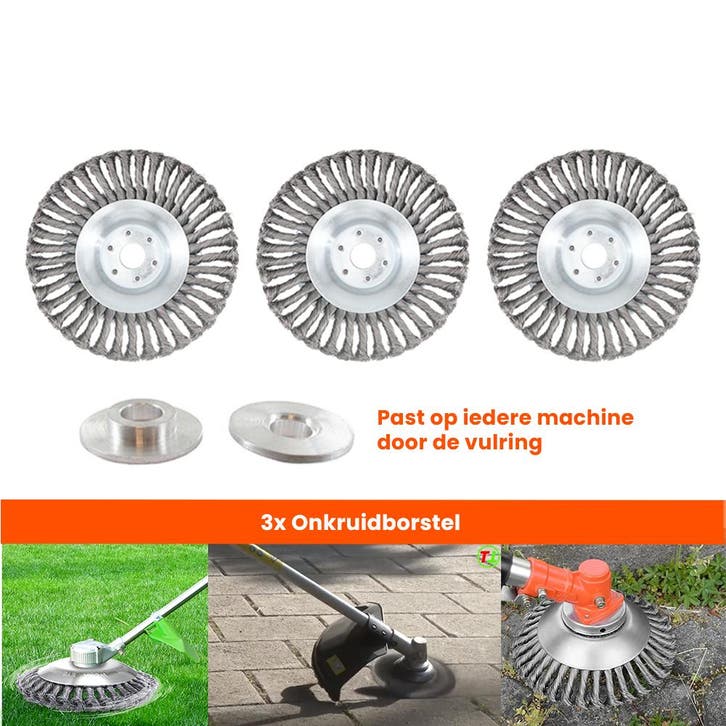 Set van 3 Stuks ! Universele Onkruidborstel – 15 CM –, Tuin en Terras, Hand-tuingereedschap, Nieuw