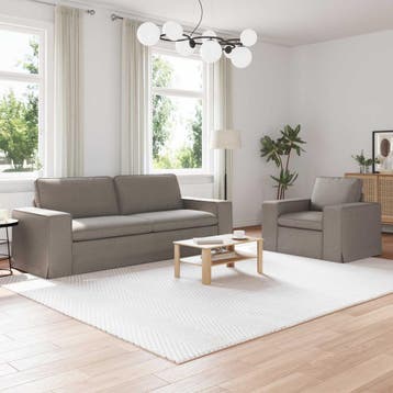 vidaXL bank / zetelstel 2 pcs Taupe 222 x 80 x 82 cm Stof, Verzenden, Nieuw