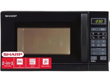 Veiling - Sharp R642BKW 2-in-1 magnetron met grill 20L, Nieuw