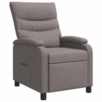 vidaXL Recliner Taupe Stof, Verzenden