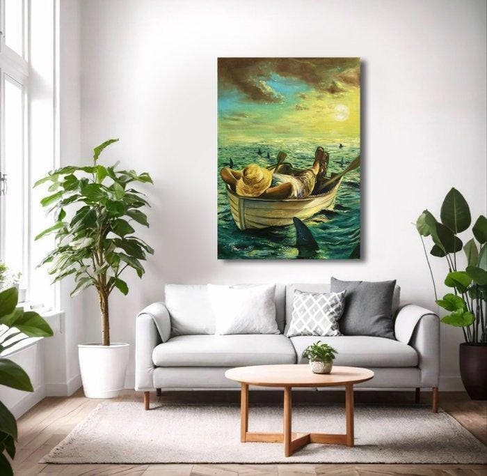 Ricart (XX) - Siesta en el mar, Antiek en Kunst, Kunst | Schilderijen | Klassiek