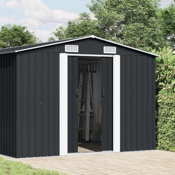 vidaXL Tuinschuur 257x489x181 cm metaal antracietkleurig, Verzenden