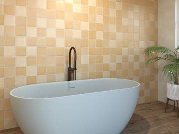 Wandtegel Ragno Sense Mustard Handvorm Beige Mat 13x13, Doe-het-zelf en Bouw, Keramiek, Nieuw, Minder dan 20 cm, 10 m² of meer