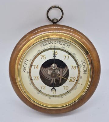 Maritieme objecten - Aneroidbarometer, Dosenbarometer - Hout, Antiek en Kunst