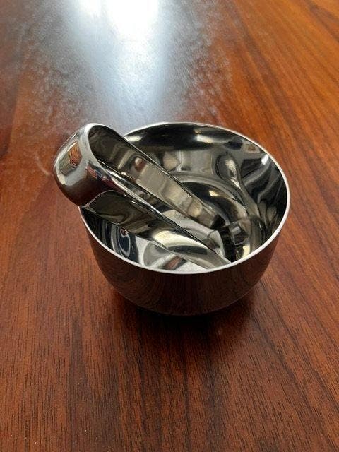 Alessi - Suiker en roomstel - Chroom - Alessi inox 19/I0, Antiek en Kunst, Antiek | Meubels | Tafels