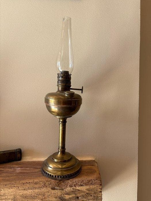 Olielamp - Messing, Antiek en Kunst, Curiosa en Brocante