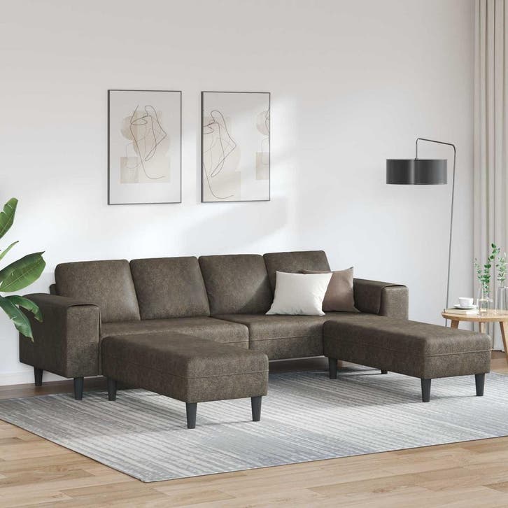vidaXL Woonkamerbank / zetel 3 pcs Donkergrijs, Huis en Inrichting, Zetels | Zetels, Nieuw, Verzenden