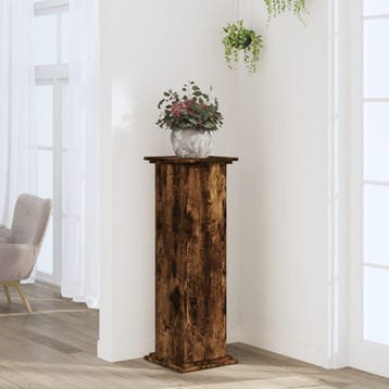 vidaXL Plantenstandaard 33x33x100 cm bewerkt hout gerookt, Verzenden