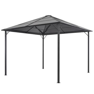 vidaXL Prieel met dak 3x3 m aluminium antracietkleurig, Verzenden