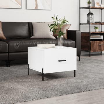vidaXL Salontafel 50x50x40 cm bewerkt hout hoogglans wit, Huis en Inrichting, Tafels | Salontafels, Verzenden, Nieuw