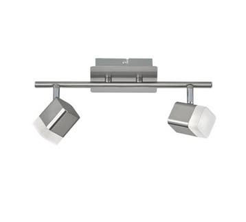 Trio ROUBAIX plafondspot | LED | nikkel mat met wit | 34 x 9, Verzenden