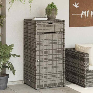 vidaXL Tuinkast 55x55x111 cm poly rattan grijs, Verzenden