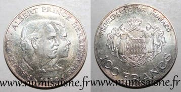 Monaco Km 161 100 Francs 1982 Rainier Iii en Prinz Albert, Verzenden, België