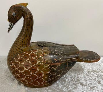 Boîte de rangement en bois Cygne - Bois - Inde - XXe siècle