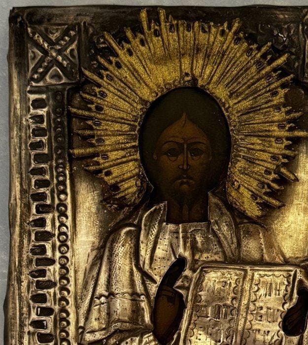 Icoon - Hout - PANTOCRATOR, Antiek en Kunst, Kunst | Niet-Westerse kunst