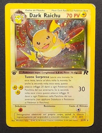 Pokémon - 1 Card - Dark Raichu Holo - 1° Edizione - ITA -, Nieuw