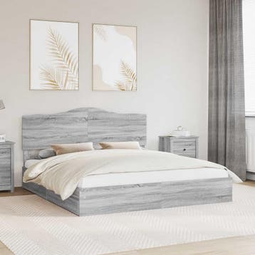 vidaXL Opbergbed met lade Grijs Sonoma 180 x 200 cm Bewerkt, Verzenden, Nieuw