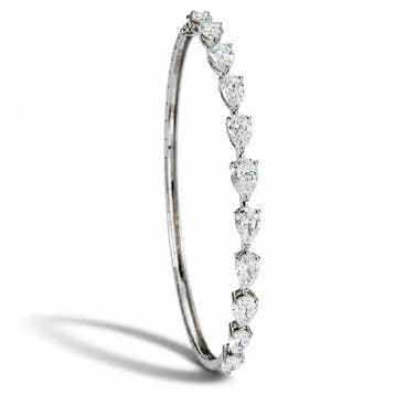 Manchetarmband - 14 karaat Witgoud - 3.86ct. tw. Diamant