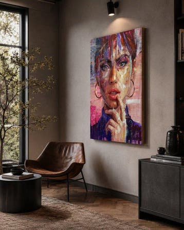Frank Elia Gonzalez Martinez - “ACTITUD lll” (XL) 98x78, Antiek en Kunst, Kunst | Schilderijen | Modern