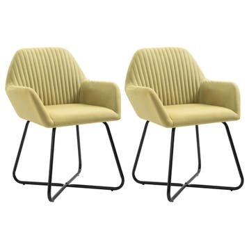 vidaXL Eetkamerstoelen 2 st stof groen, Huis en Inrichting, Stoelen, Verzenden, Nieuw