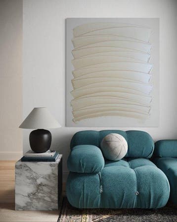 Eren - White & Blue Waves - XXL, Antiek en Kunst, Kunst | Schilderijen | Modern