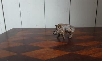 P. Chenet - Statue, everzwijn - 4 cm - Bronze, Antiek en Kunst