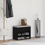 vidaXL Schoenenbank met plank Zwart Eiken 60 x 30 x 45 cm, Huis en Inrichting, Kasten | Schoenenkasten, Verzenden, Nieuw