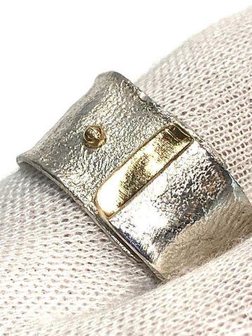 Zonder minimumprijs - Ring - 18 karaat Zilver, Geel goud, Nieuw